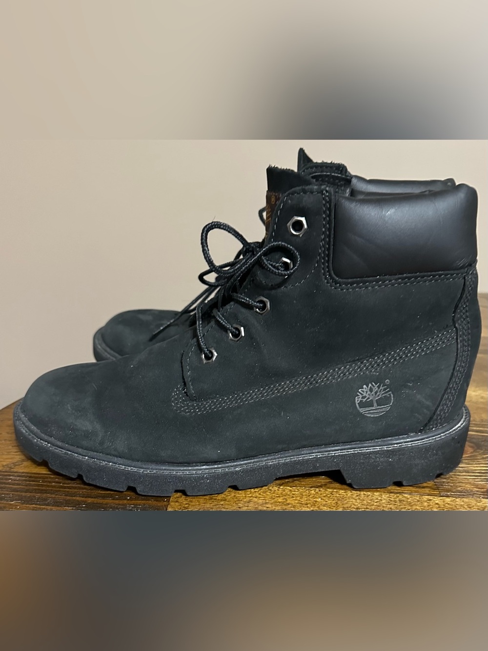 Timberland Men's Black Premium Leather Lace-Up Boots